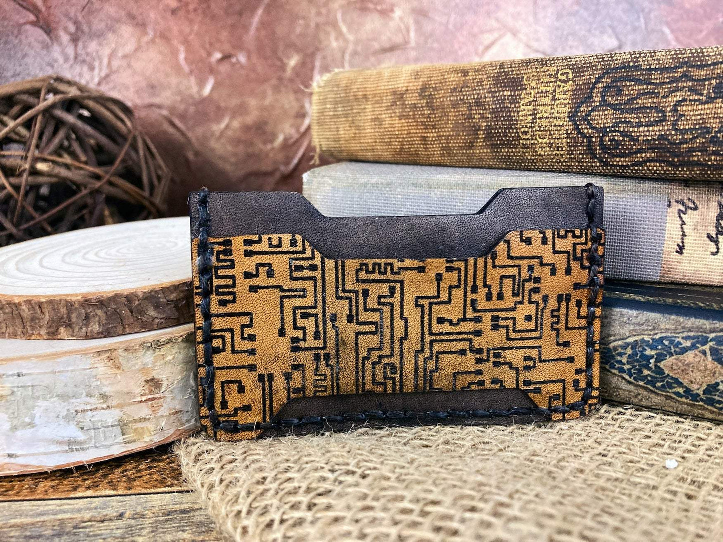 Circuit Minimalist Wallet - Handcrafted Genuine Leather