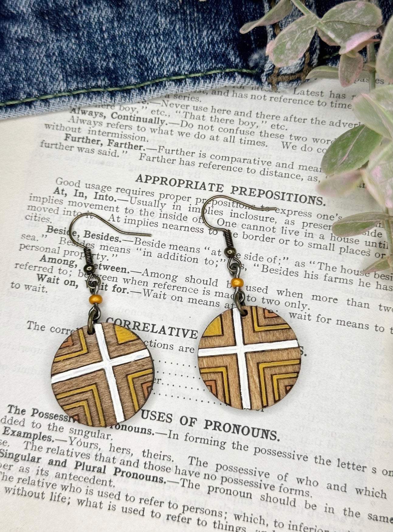 Circular Asymmetrical Geometric Dangle Earrings