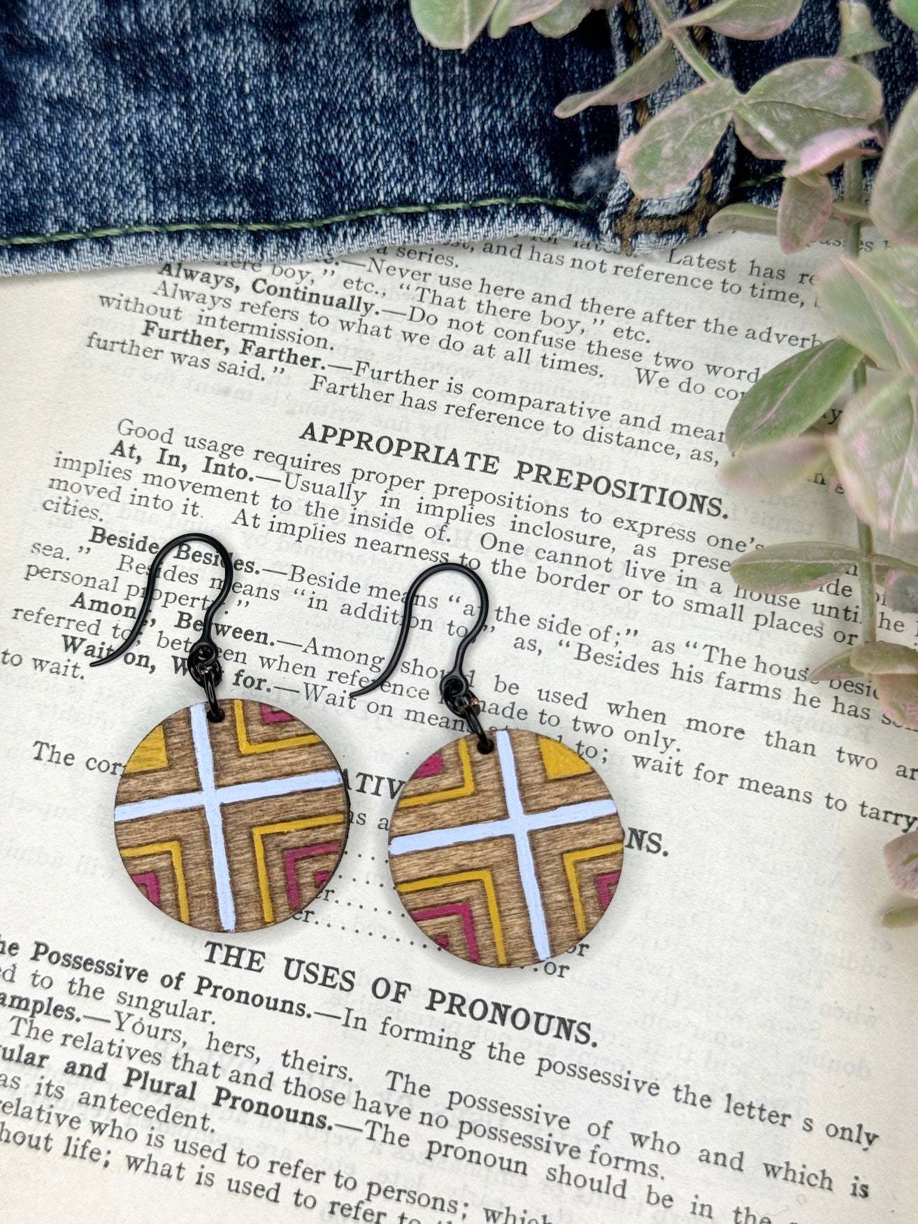 Circular Asymmetrical Geometric Dangle Earrings