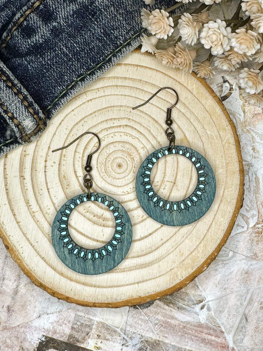 Circular Cut Out Dangle Earrings