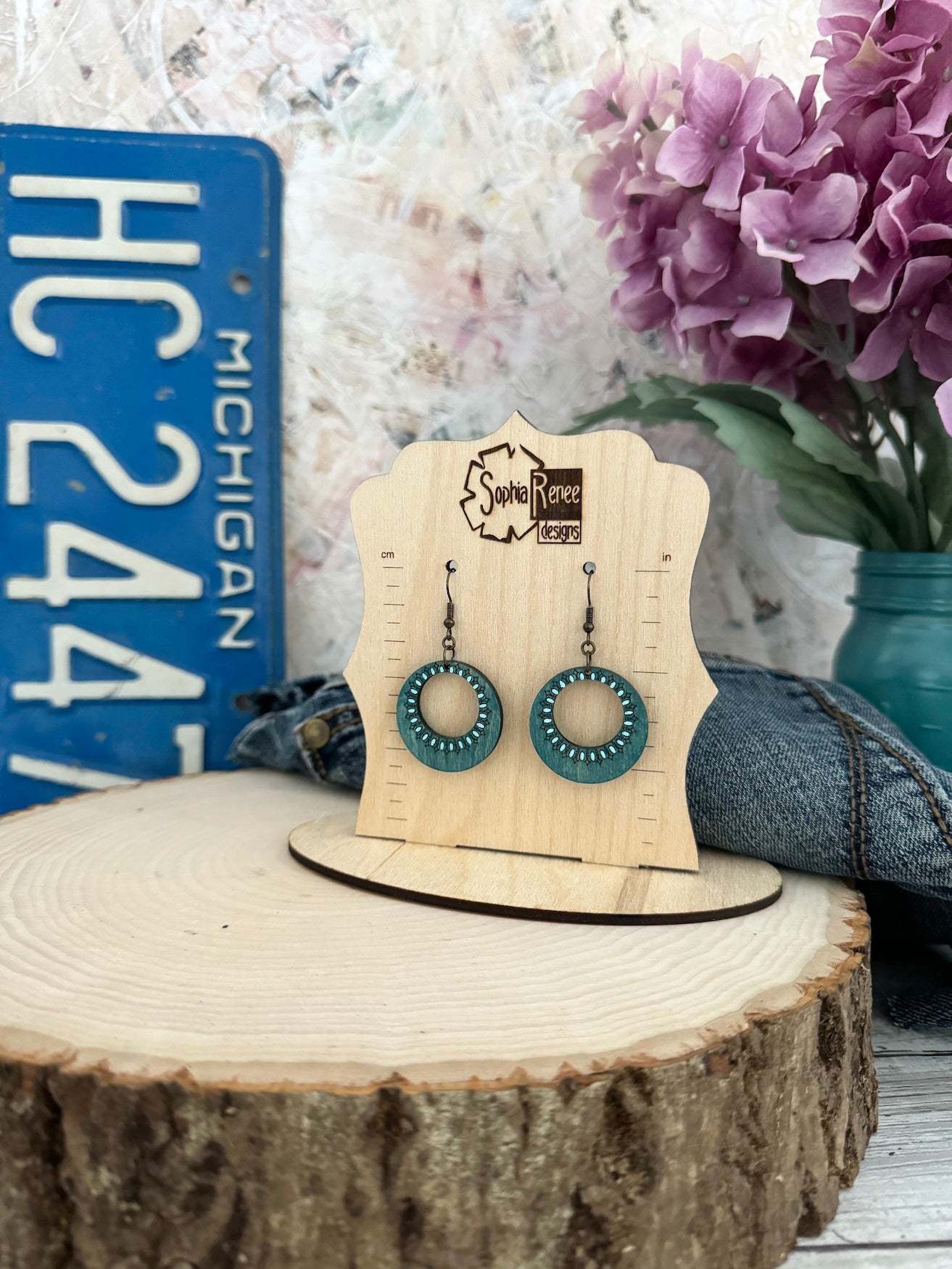 Circular Cut Out Dangle Earrings