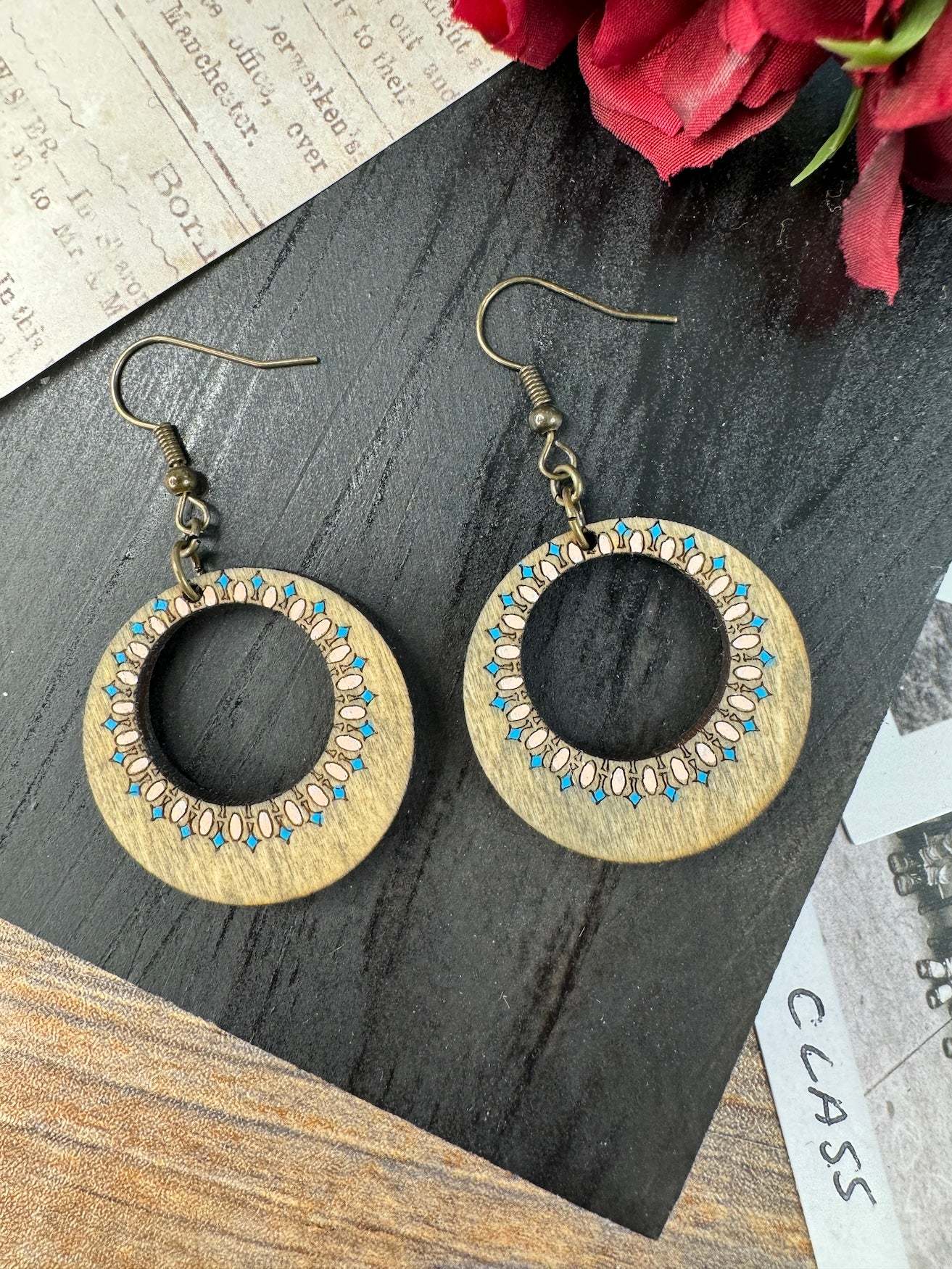 Circular Cut Out Dangle Earrings