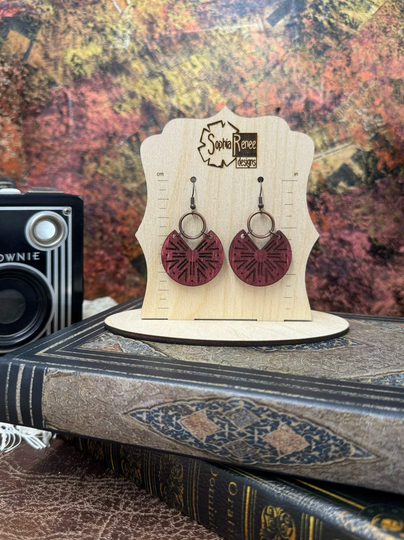 Wooden Earrings | Circular Tribal Wooden Earrings | Lightweight