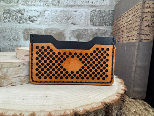 Circular Design Minimalist Wallet -Handcrafted Genuine Leather