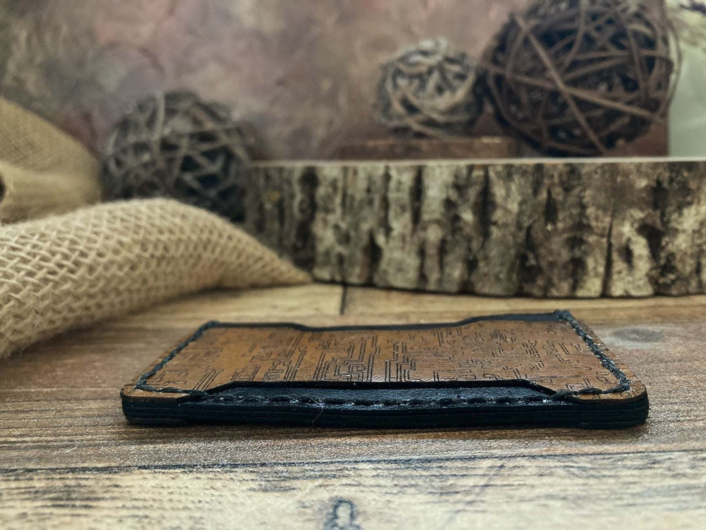 Circuit Minimalist Wallet - Handcrafted Genuine Leather