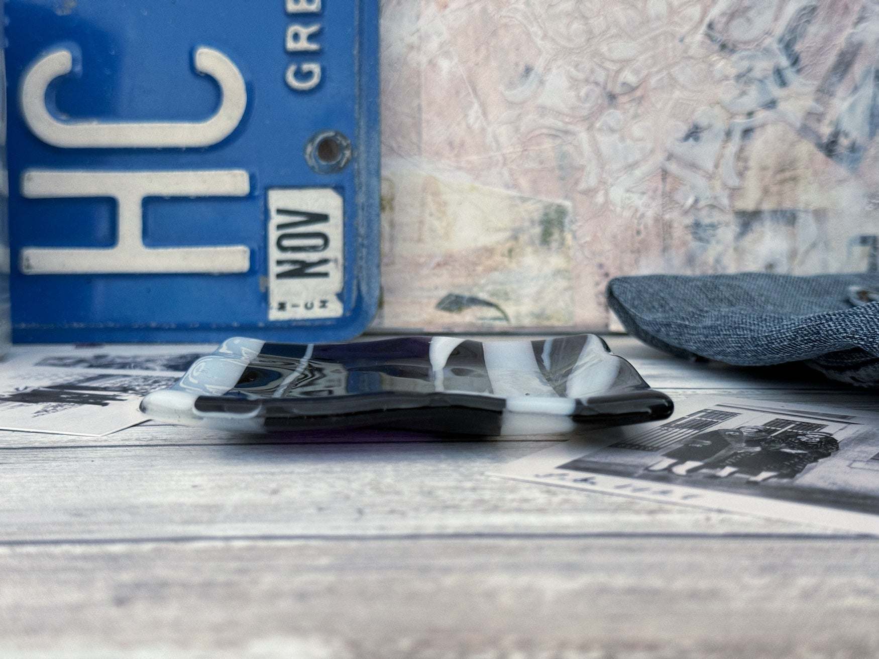 Fused Glass | Decorative Striped Dish in Purpled