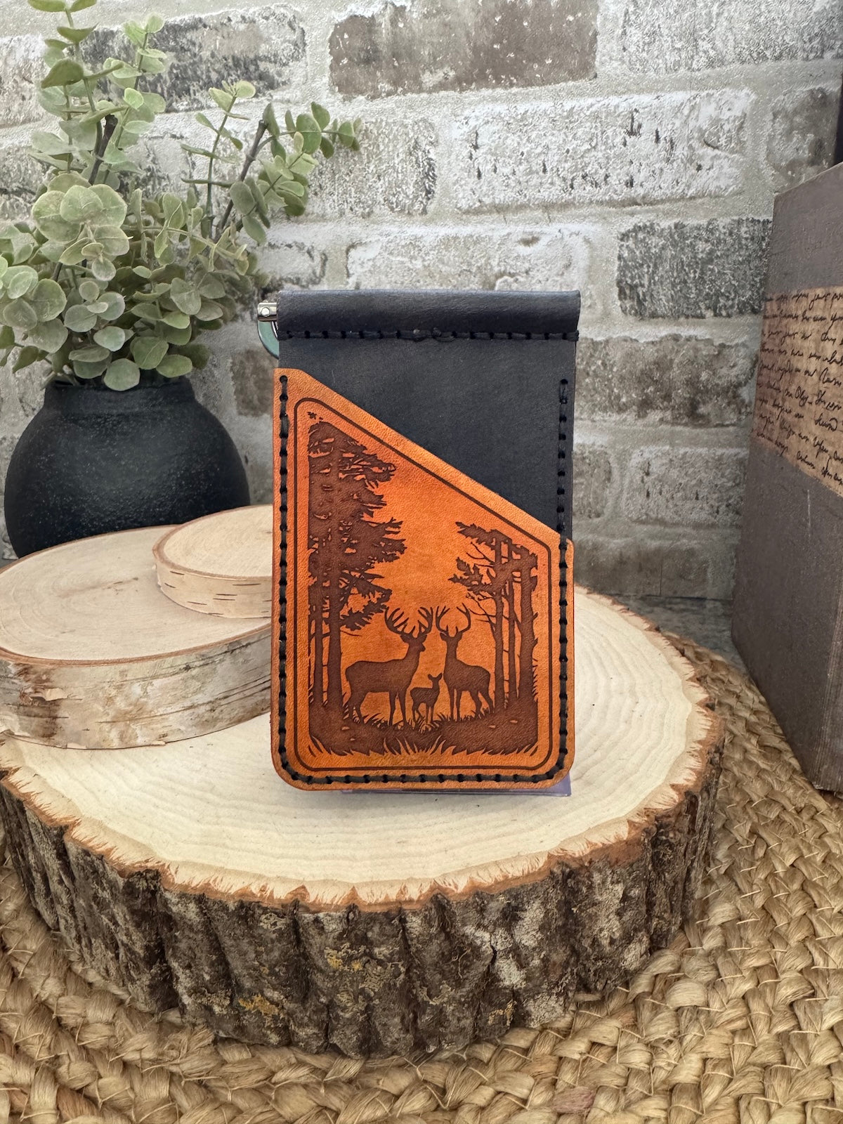 Deer Leather Wallet with Money Clip
