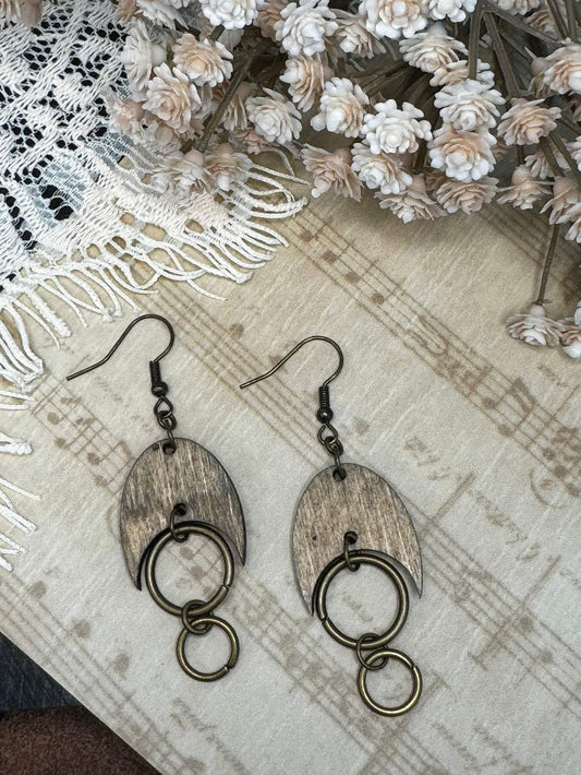 Double Ring Dangle Earrings