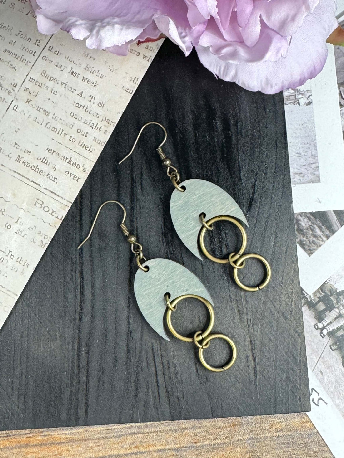 Double Ring Dangle Earrings