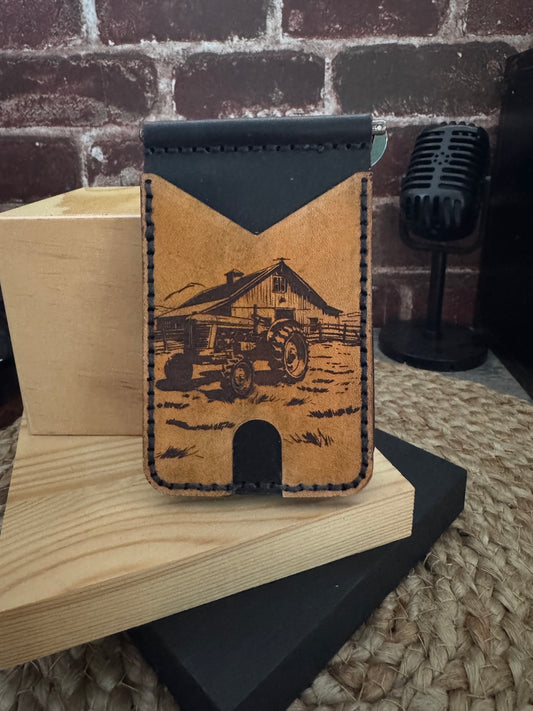 Farm Leather Wallet with Money Clip