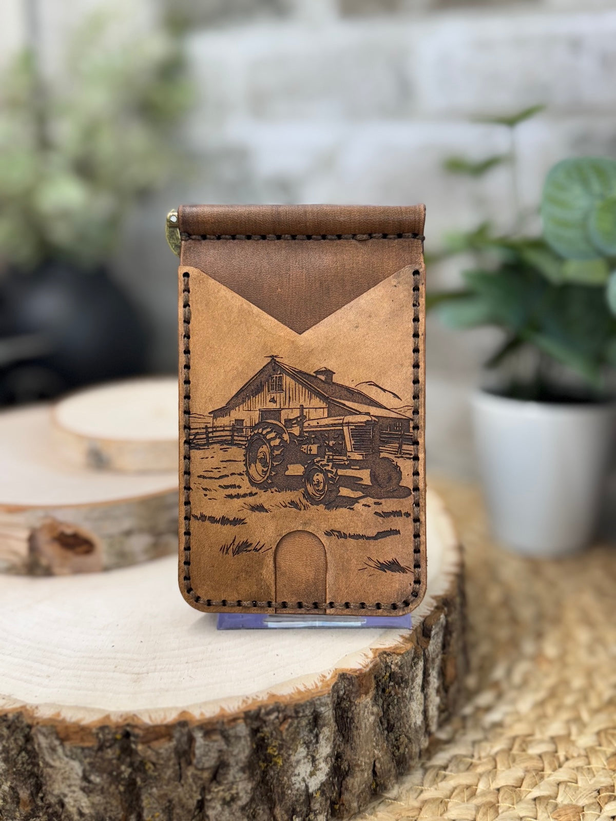 Farm Leather Wallet with Money Clip
