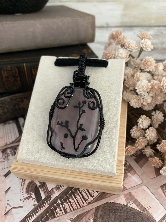 Fiona Black Garden Pendant Necklace