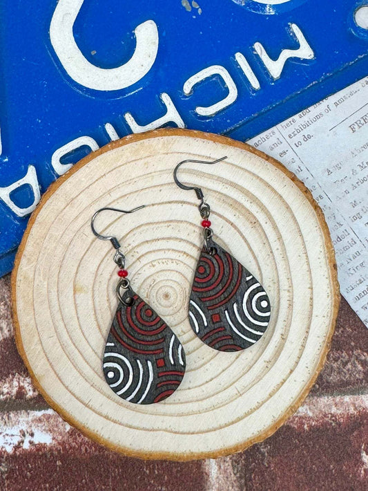 Geometric Circular Teardrop Dangle Earrings