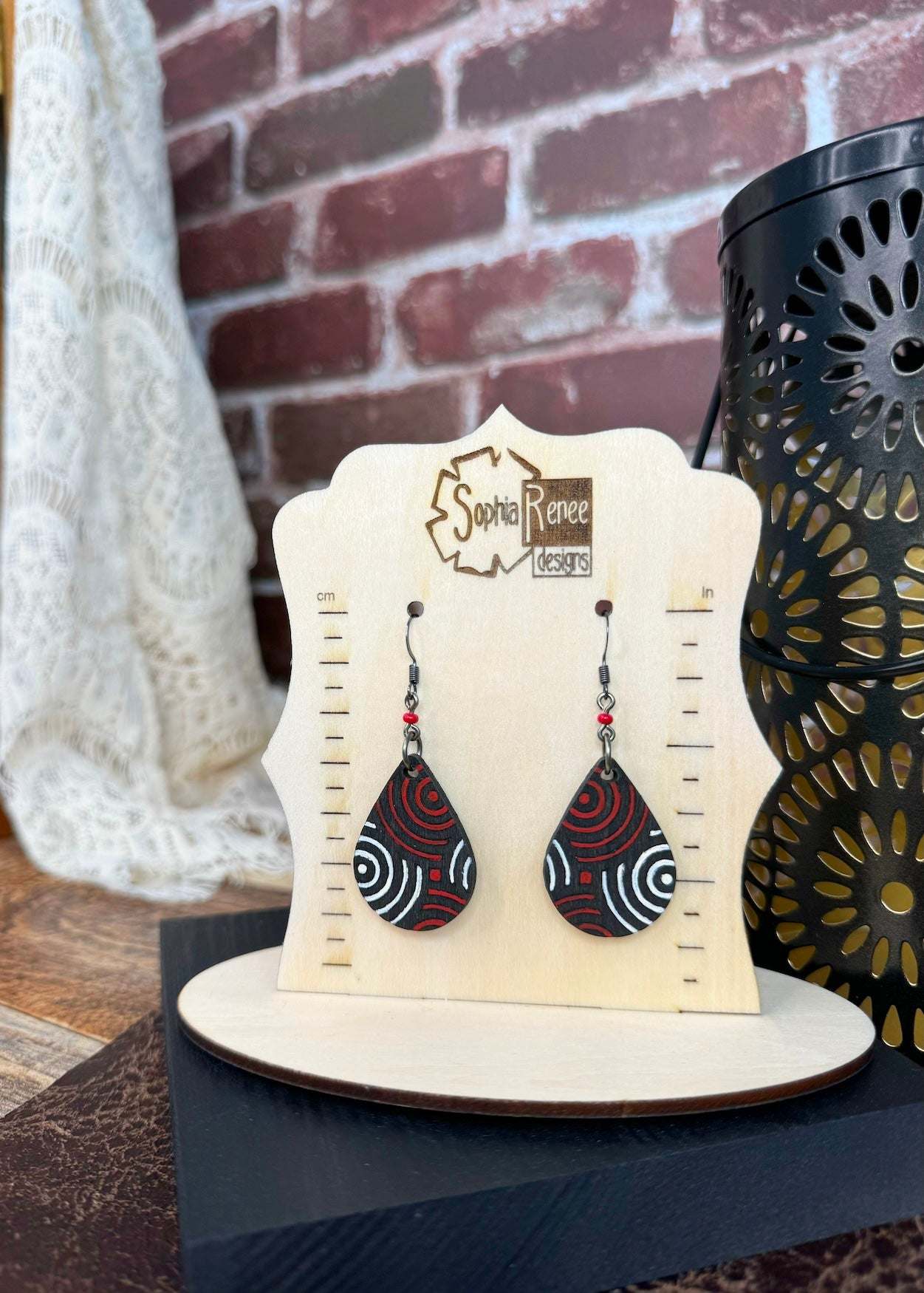 Geometric Circular Teardrop Dangle Earrings