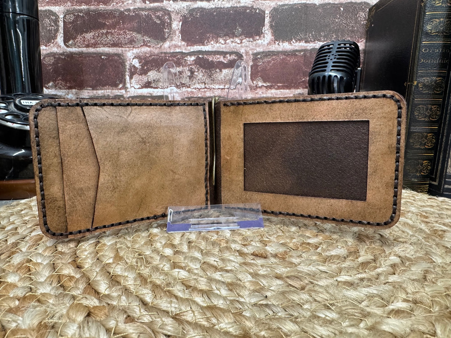 Golf Leather Wallet with Money Clip