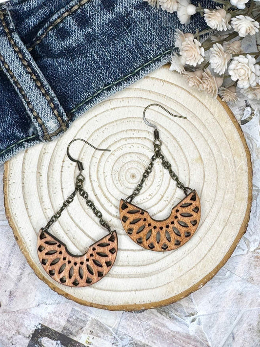 Harmony Arc Wooden Earrings