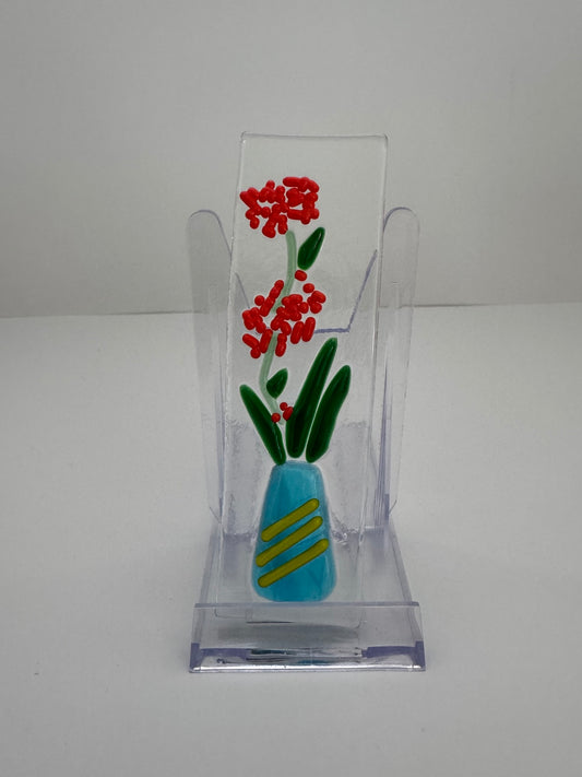 Potted Petals Fused Glass Sun Catcher