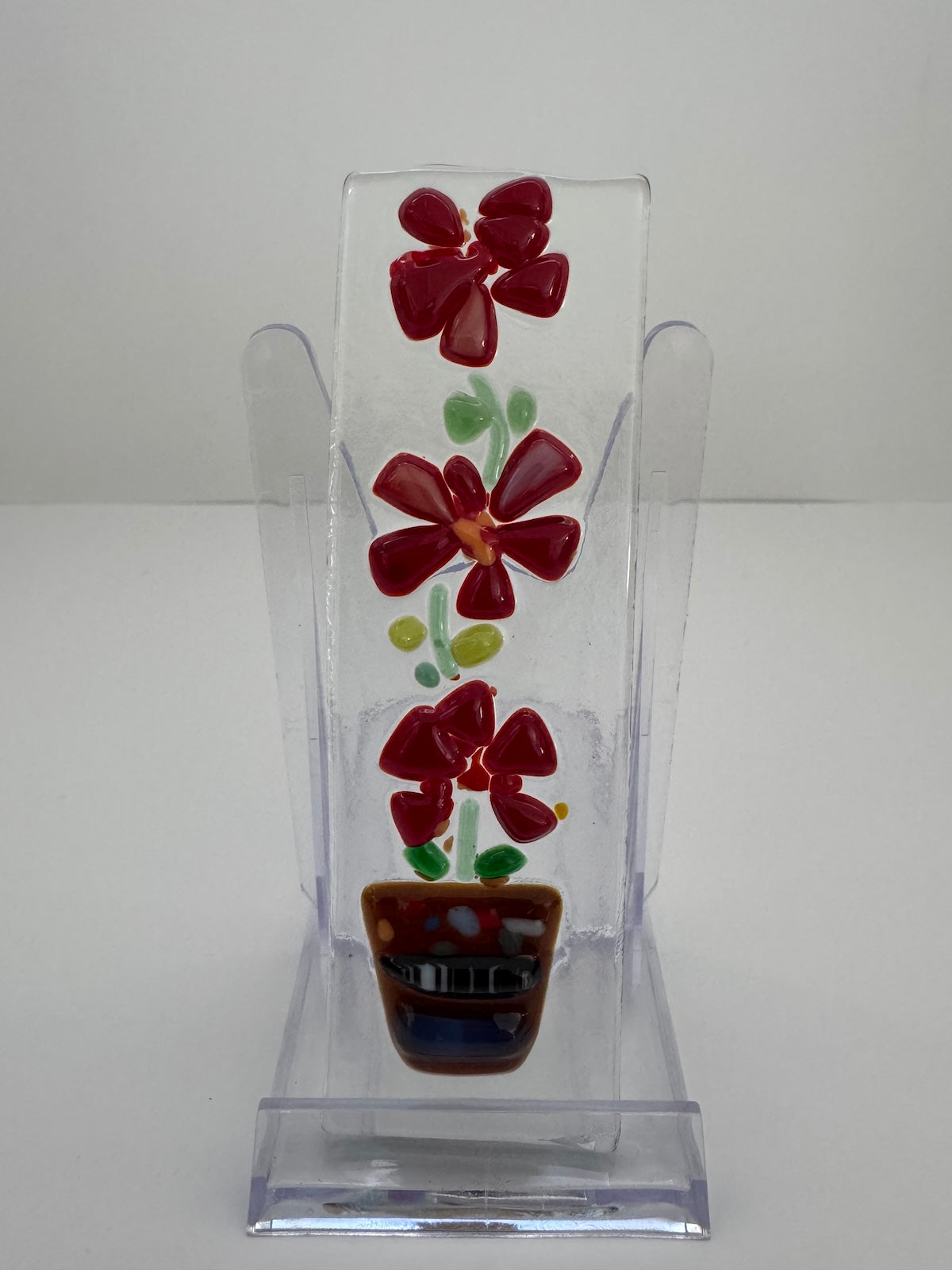 Potted Petals Fused Glass Sun Catcher