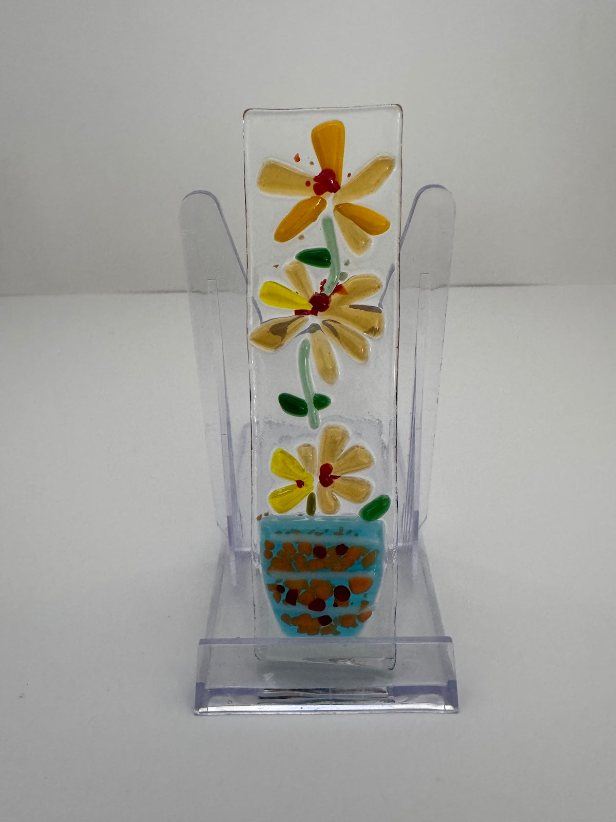 Potted Petals Fused Glass Sun Catcher