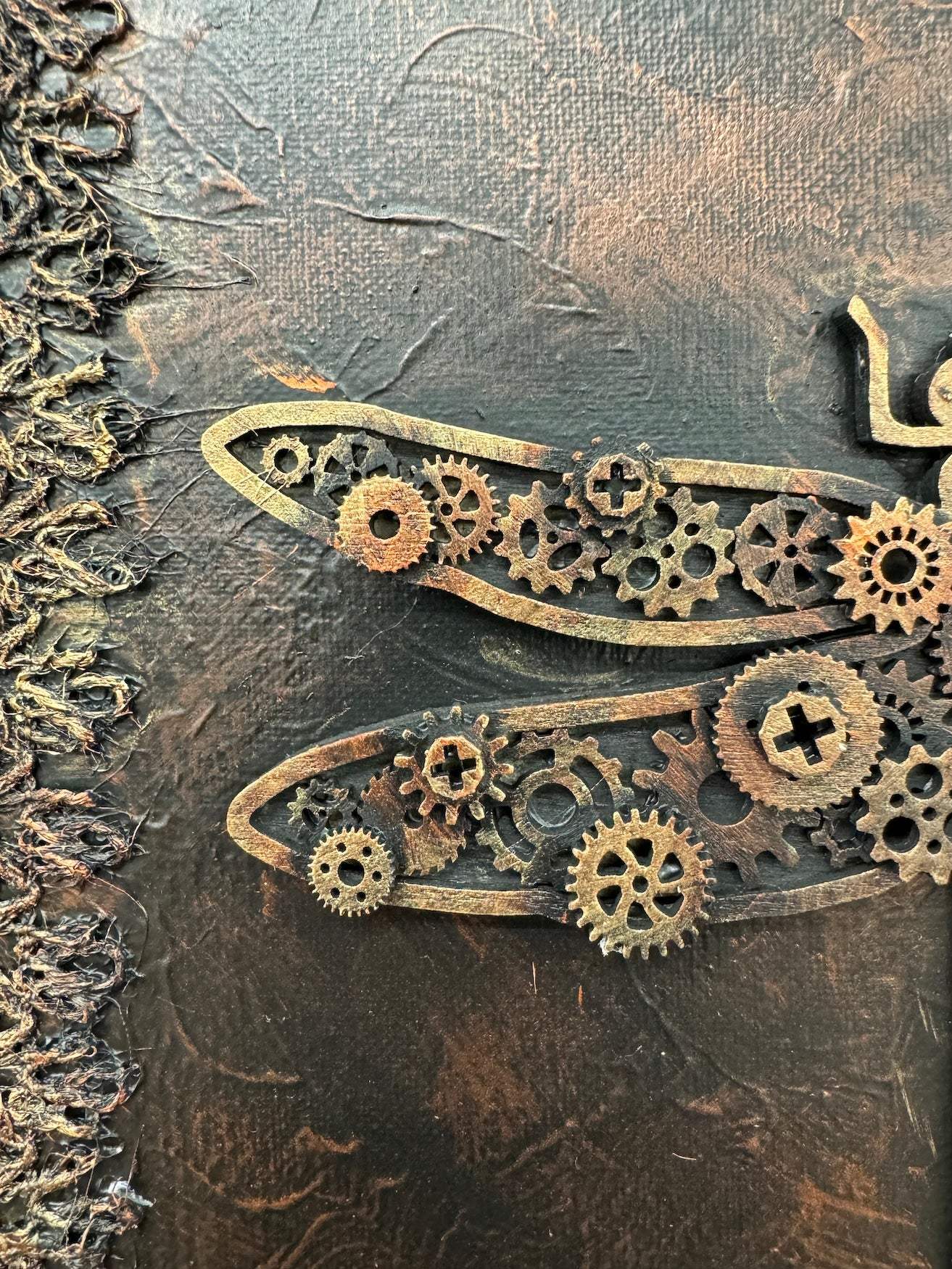 Steampunk Dragonfly Mixed Media Art