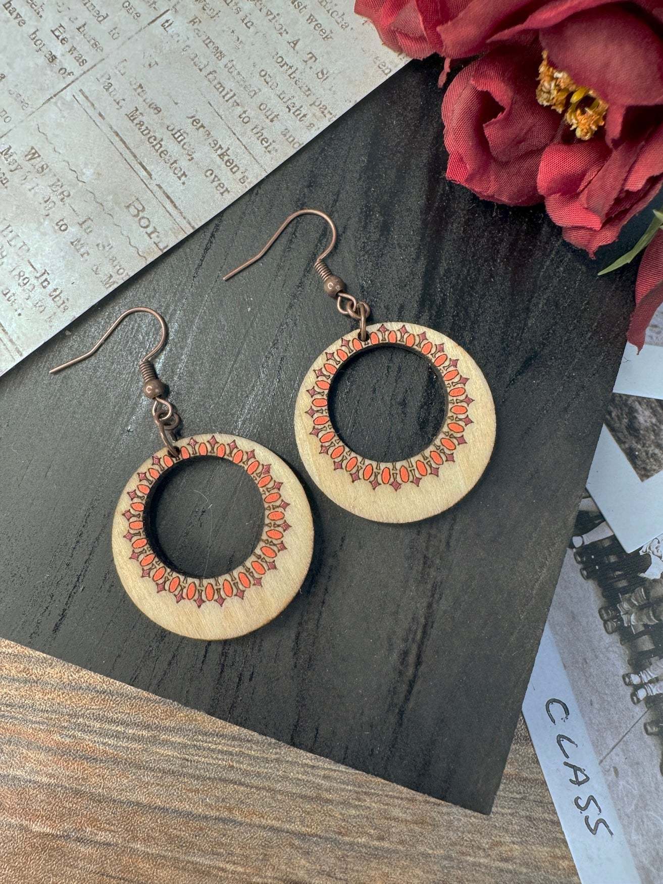 Circular Cut Out Dangle Earrings