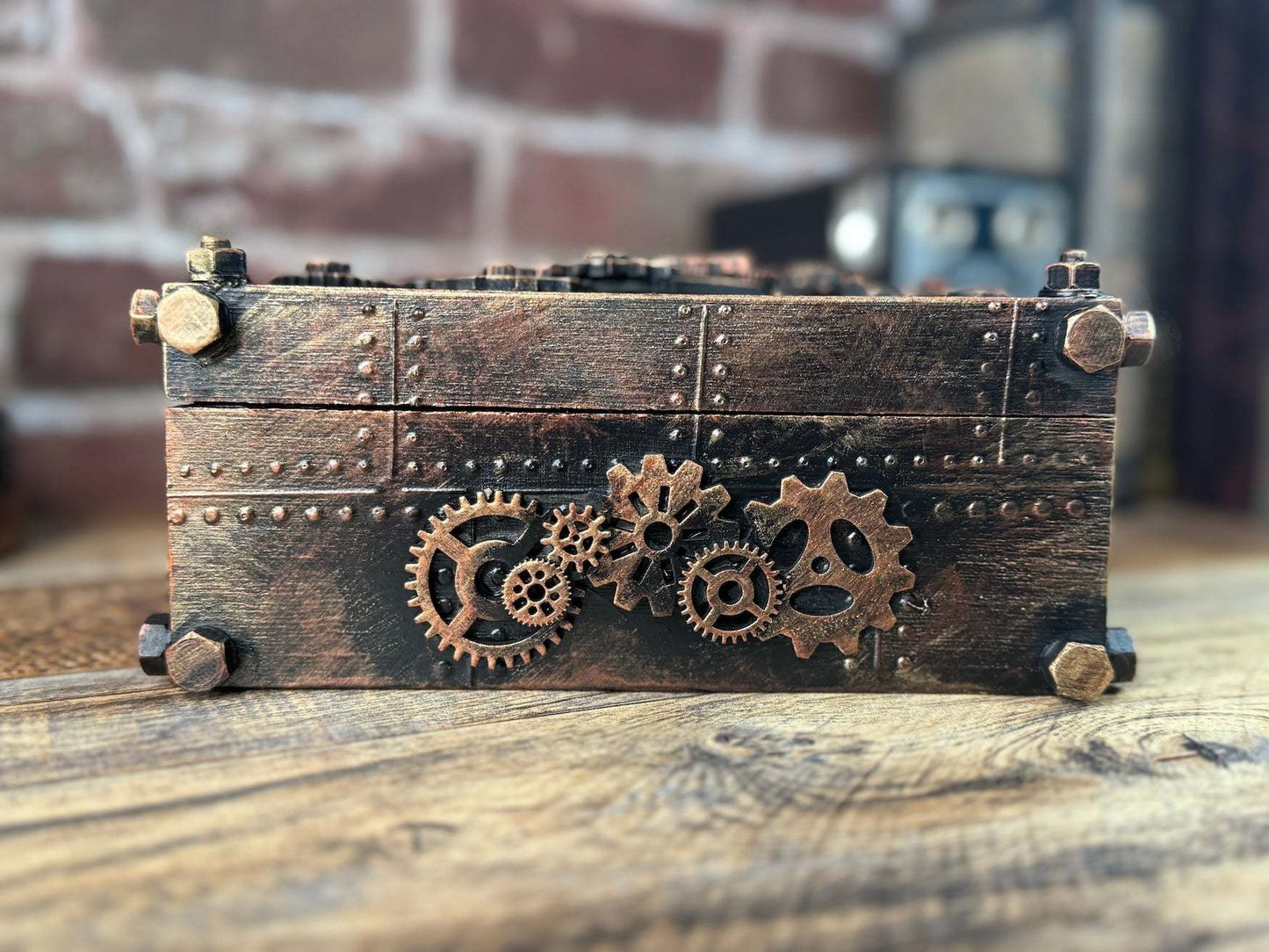 Steampunk Clock Rectangular Box