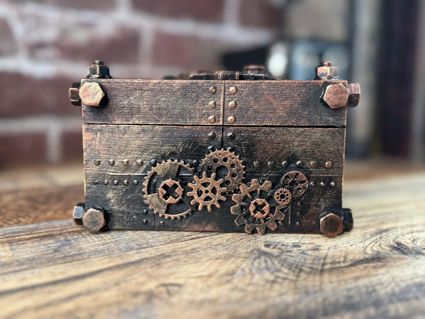 Steampunk Clock Rectangular Box