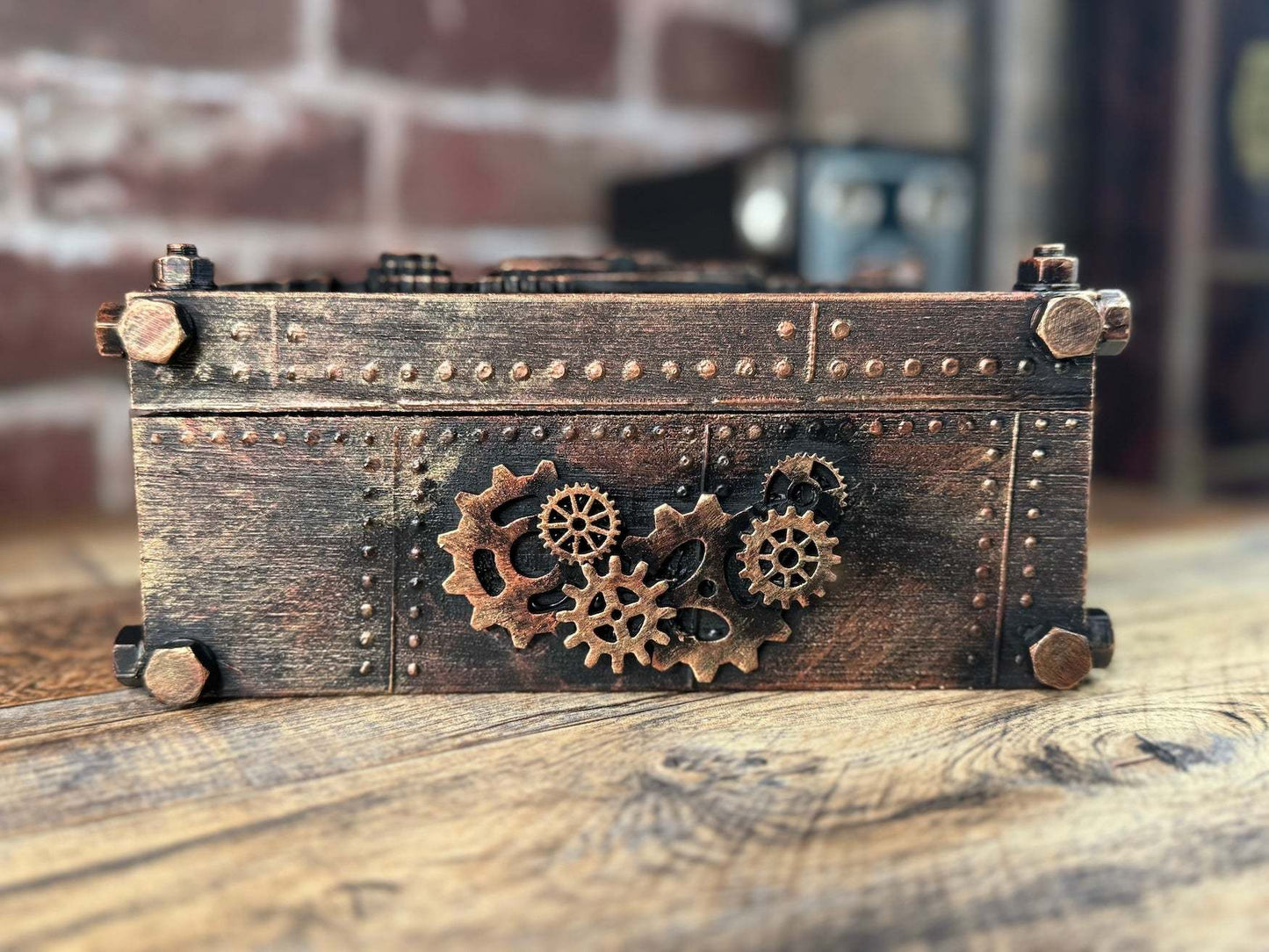 Steampunk Clock Rectangular Box