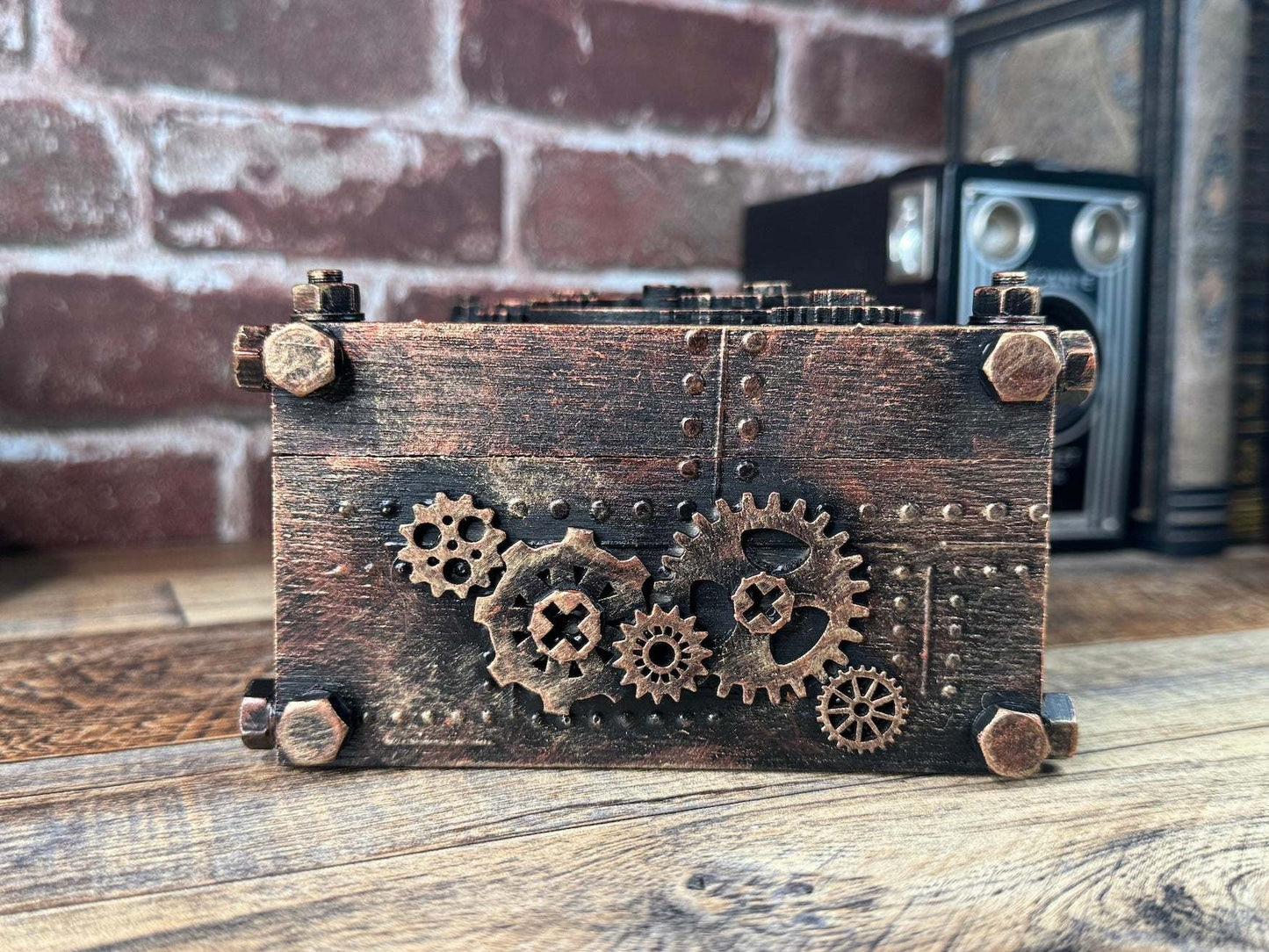 Steampunk Clock Rectangular Box