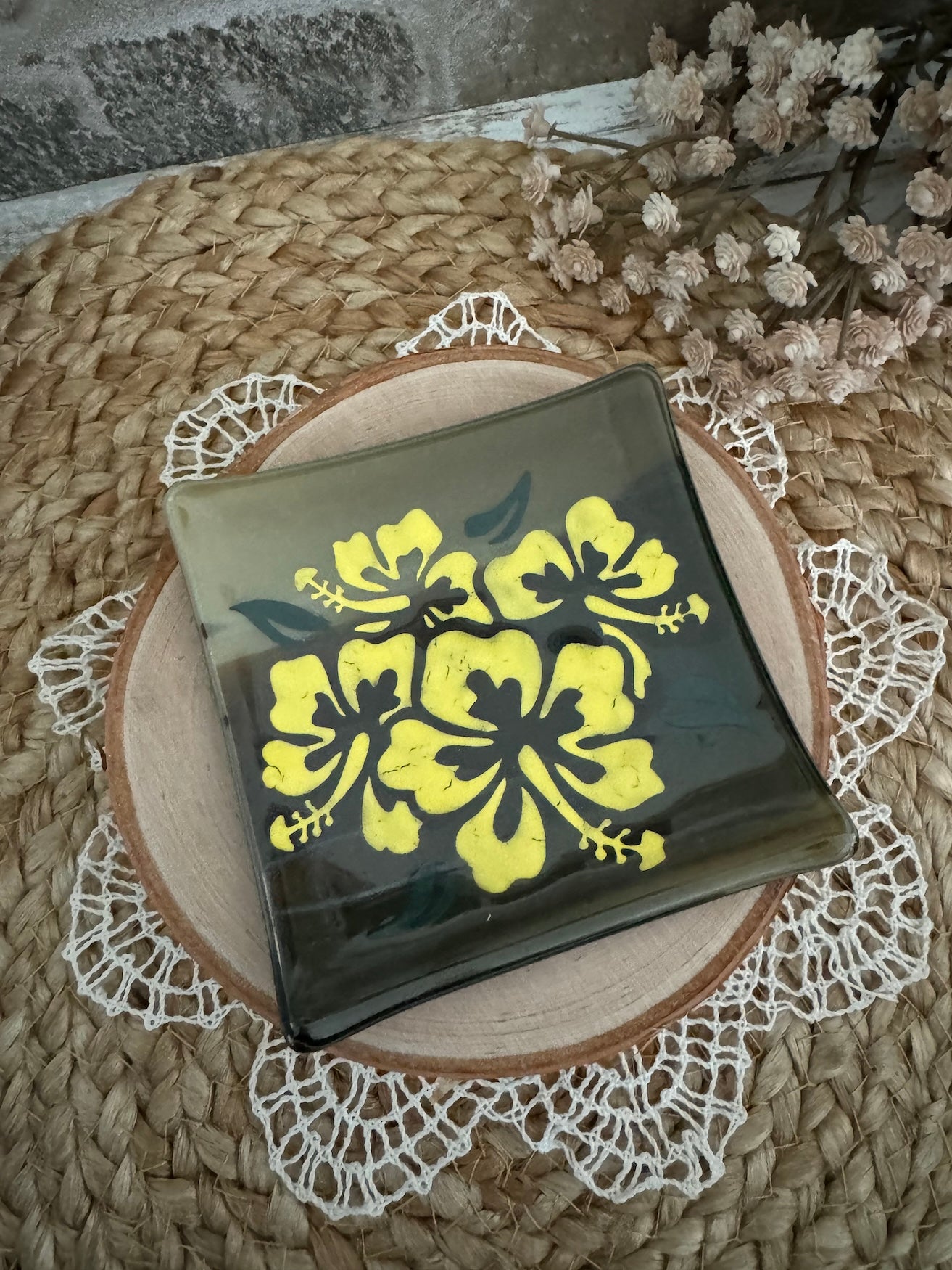 Yellow Hibiscus Plate