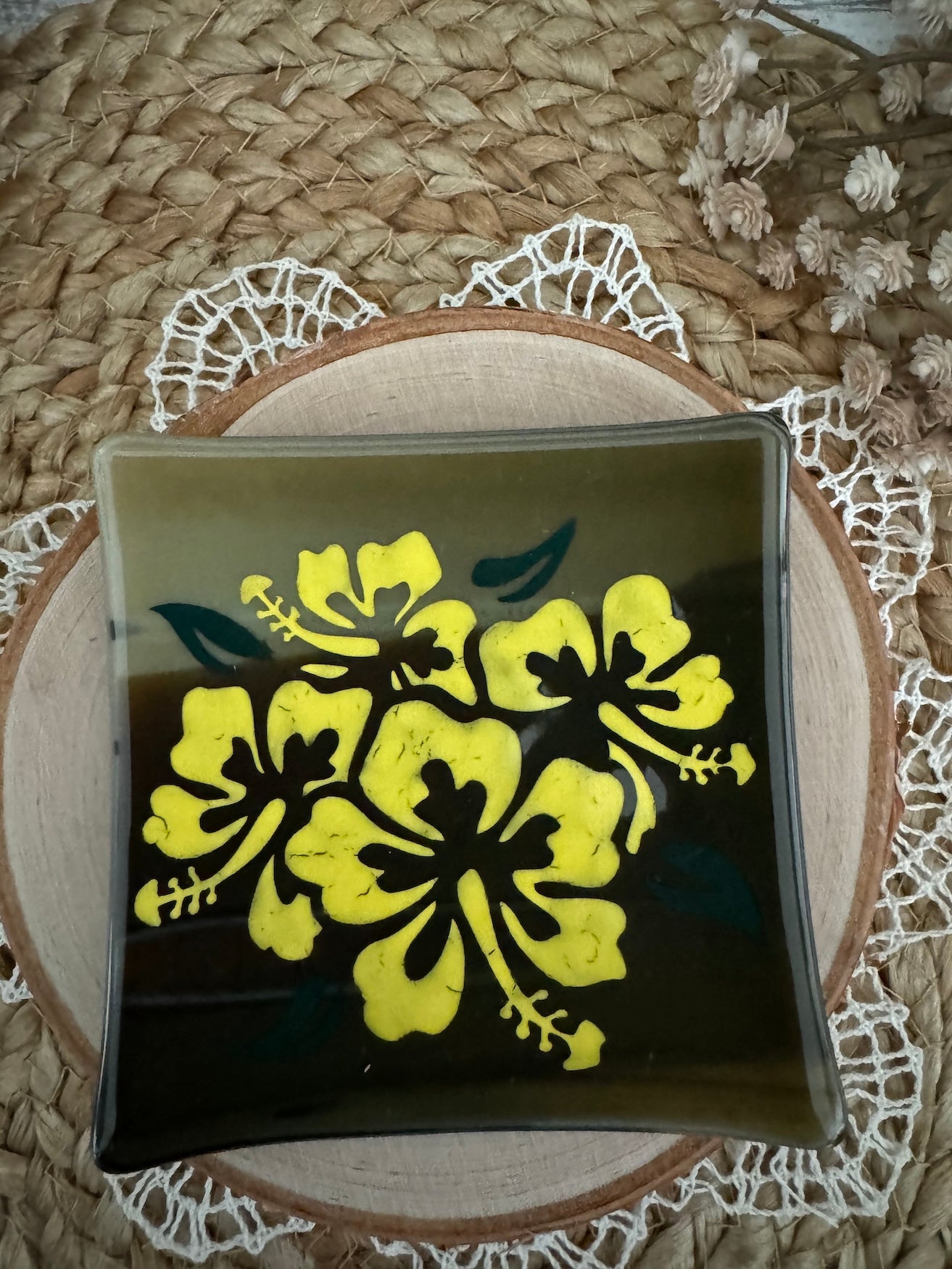 Yellow Hibiscus Plate