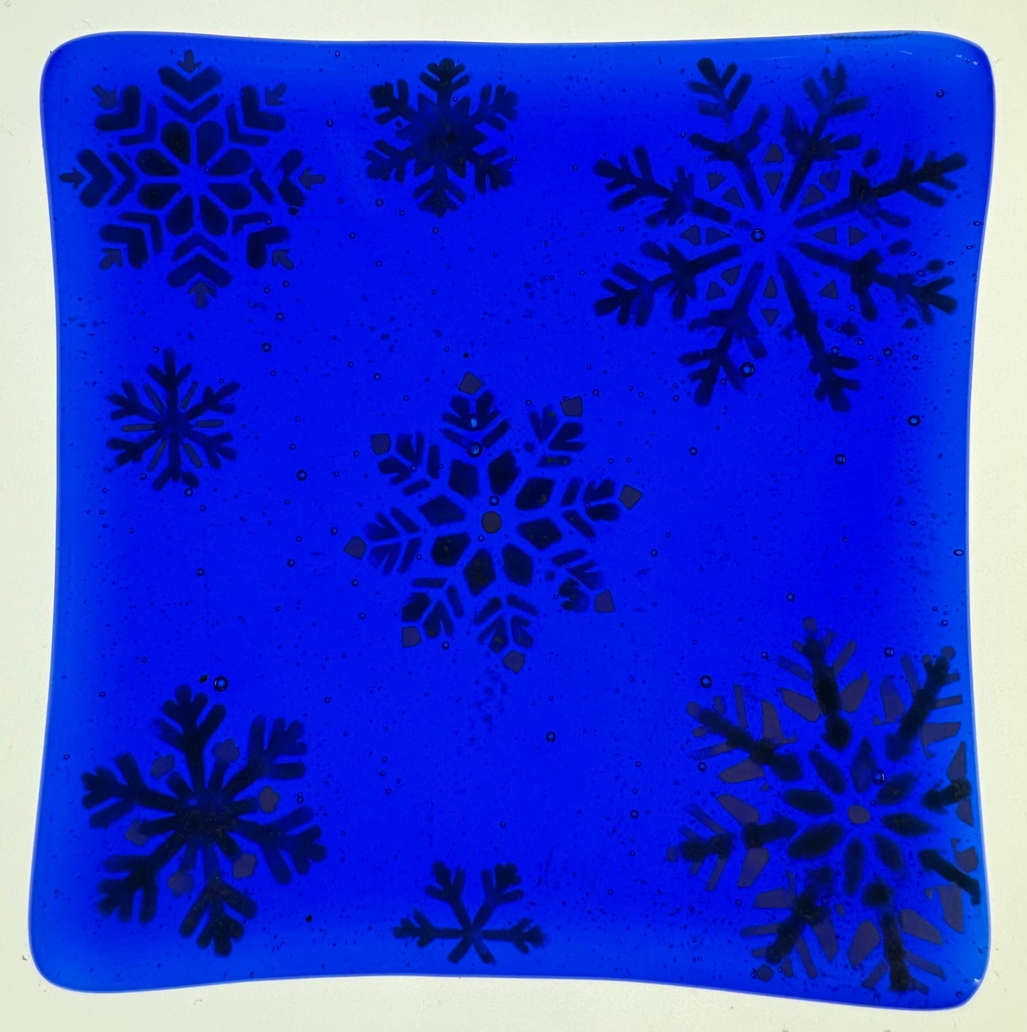 Dark Blue Snowflake Dish