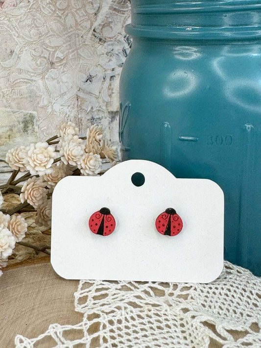 Ladybug Stud Earrings