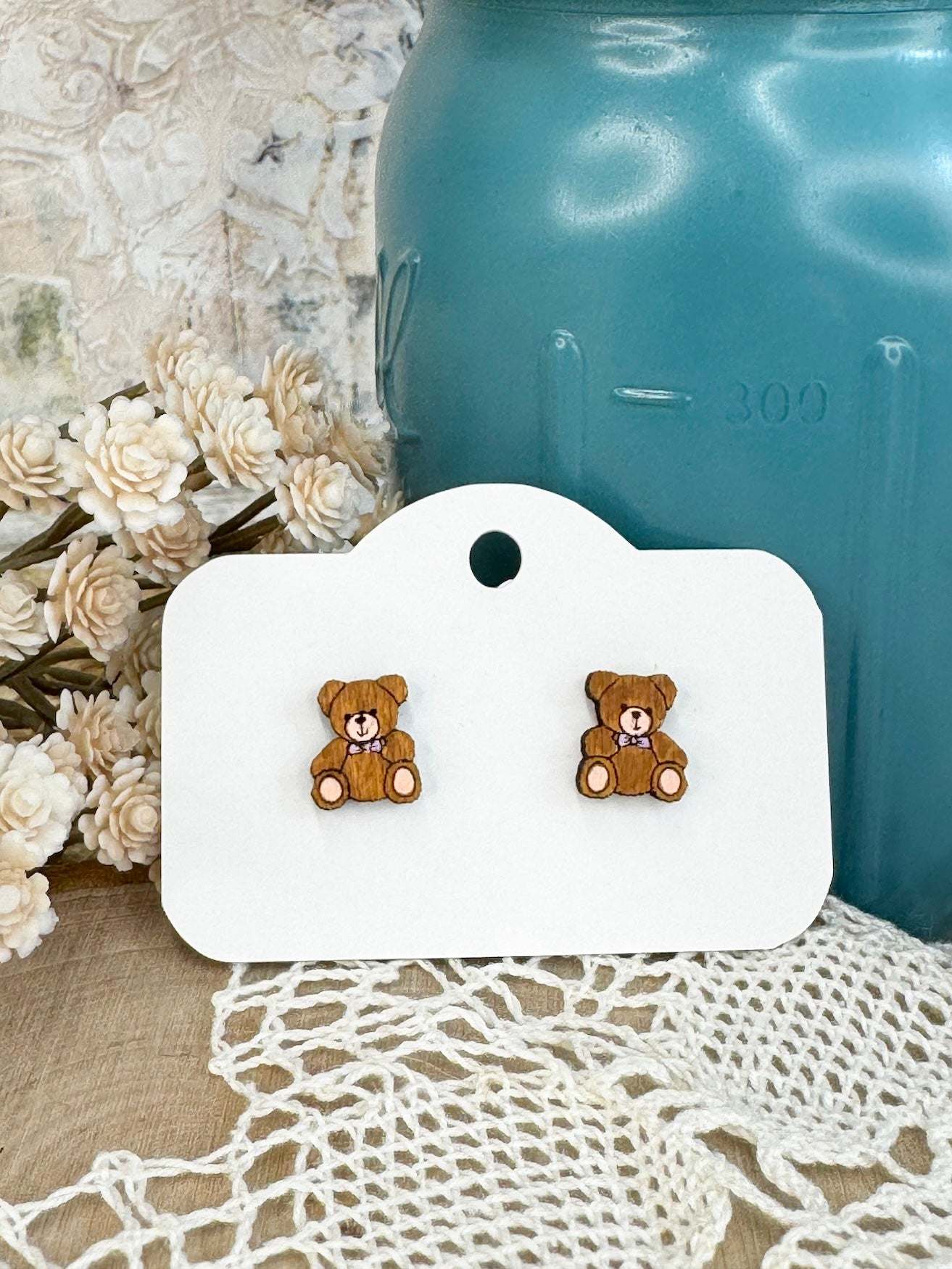 Teddy Bear Stud Earrings