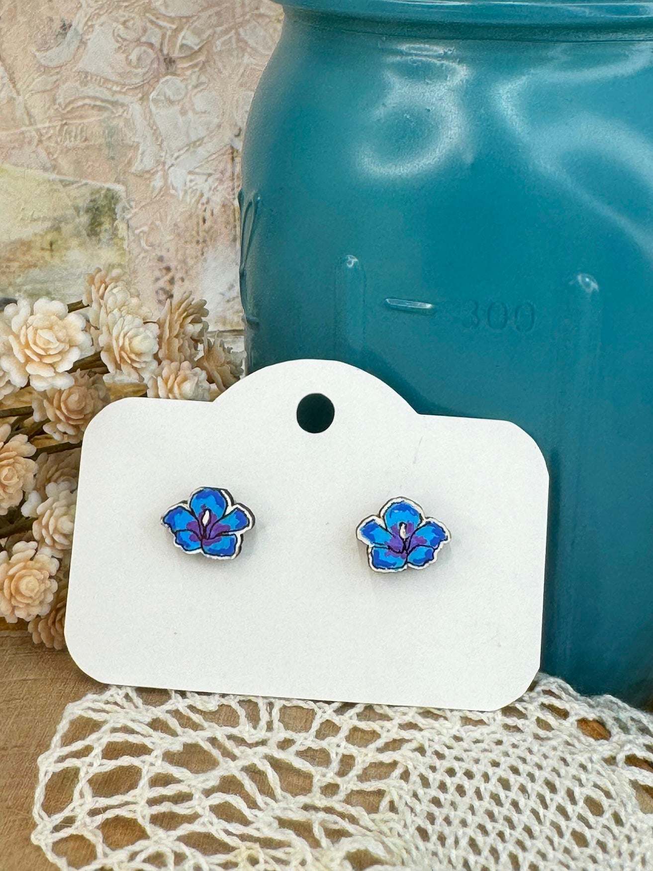 Hibiscus Stud Earrings