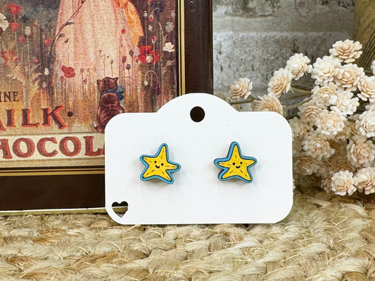 Starfish Wooden Stud Earrings