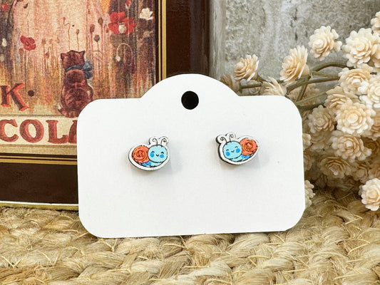 Snail Wooden Stud Earrings