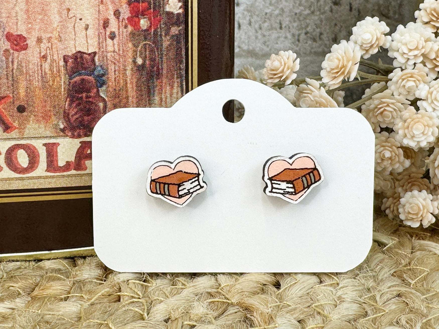 Book Love Stud Earrings