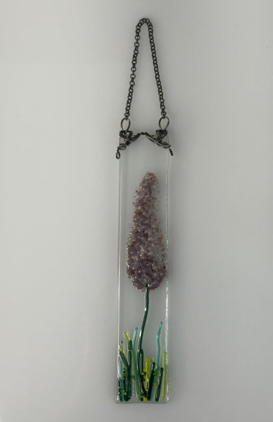 Narrow Lavender Fused Glass Sun Catcher