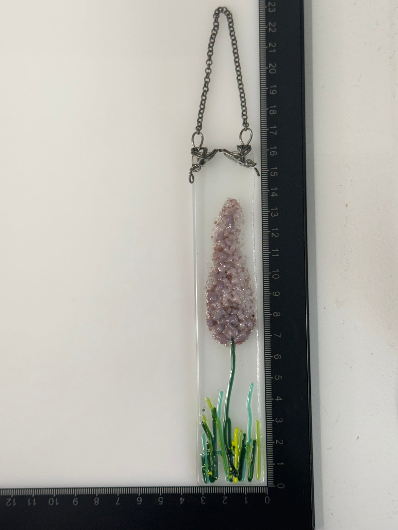 Narrow Lavender Fused Glass Sun Catcher