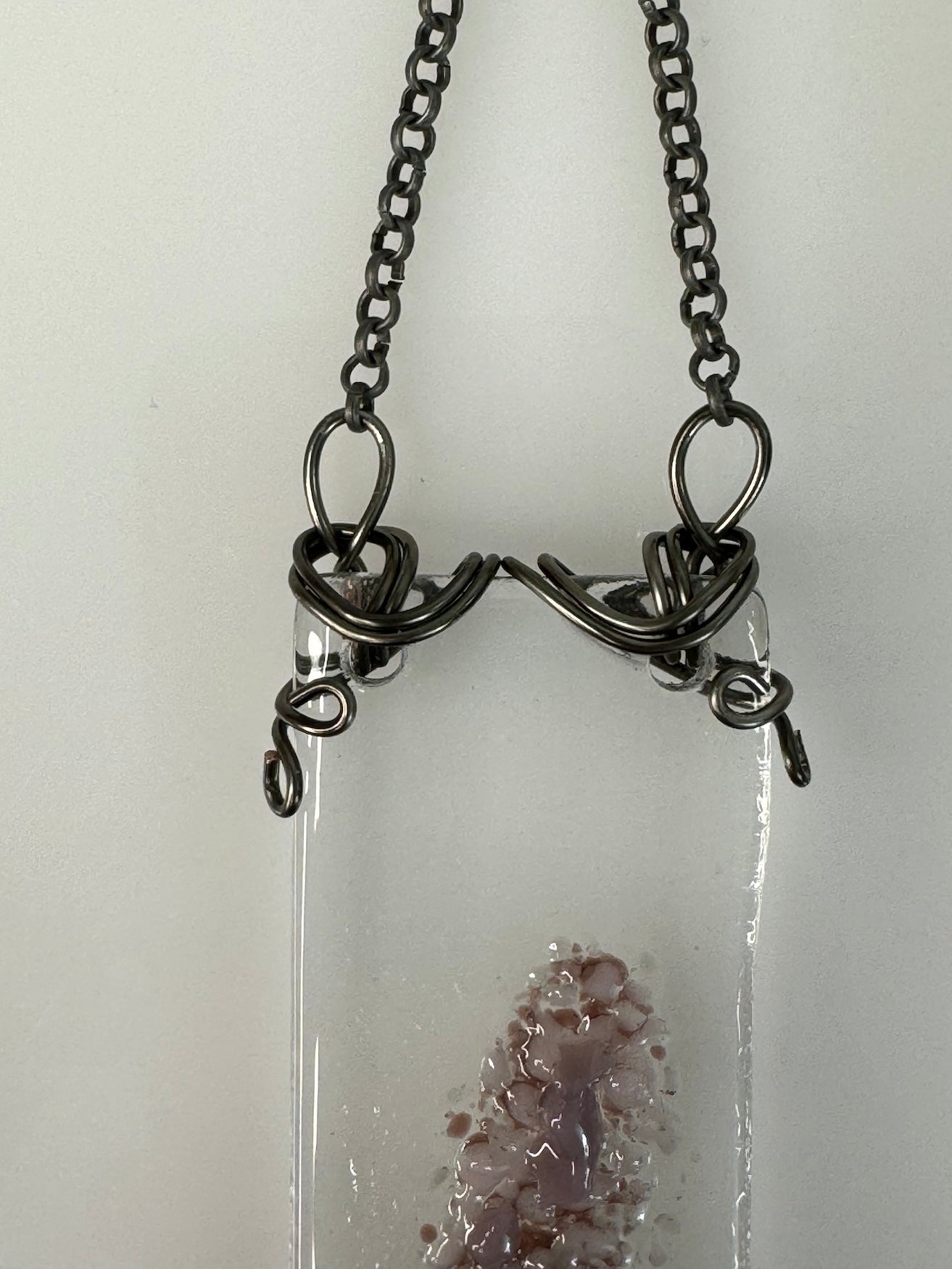 Narrow Lavender Fused Glass Sun Catcher
