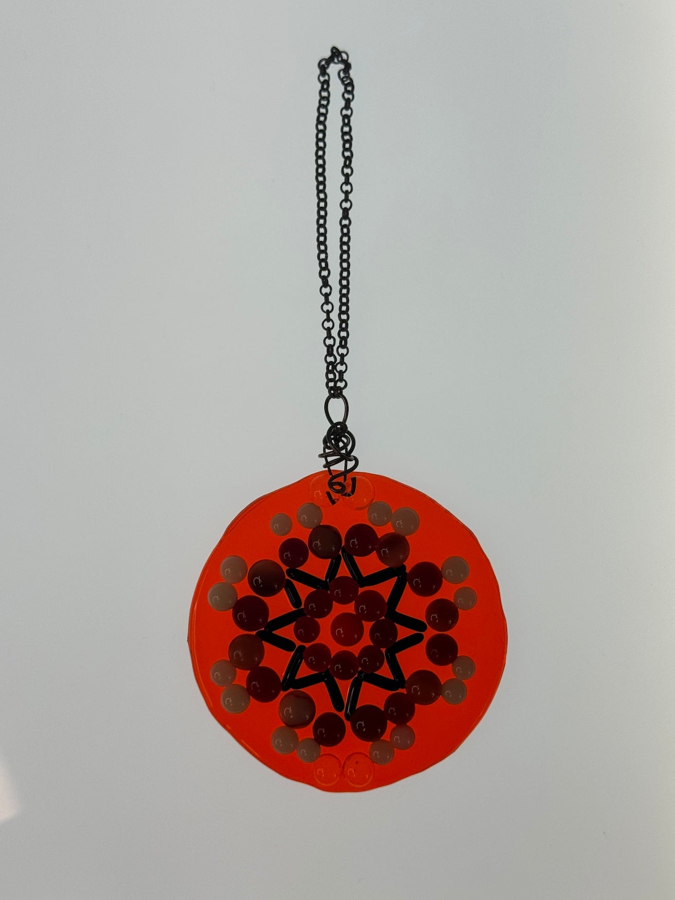 Rust Mandala Fused Glass Sun Catcher