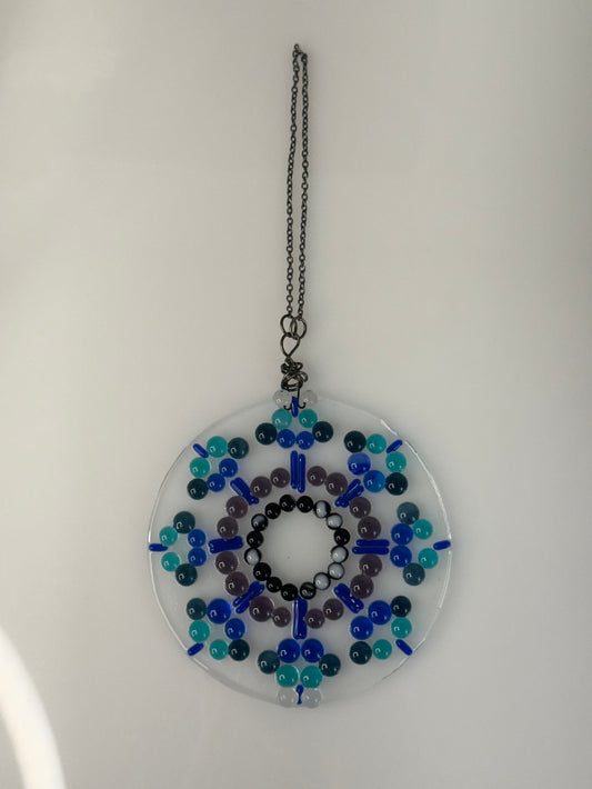 Clear/Blue Mandala Sun Catcher