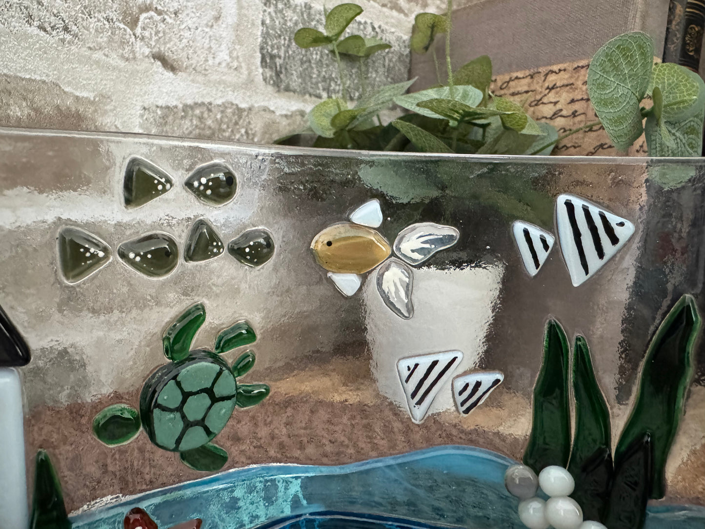 Aquarium Tabletop Fused Glass Decor