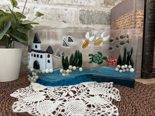 Aquarium Tabletop Fused Glass Decor