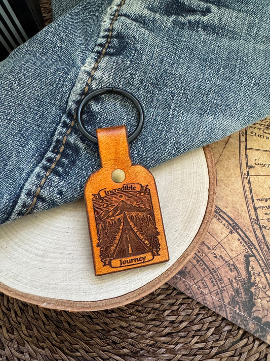Incredible Journey Leather Keychain