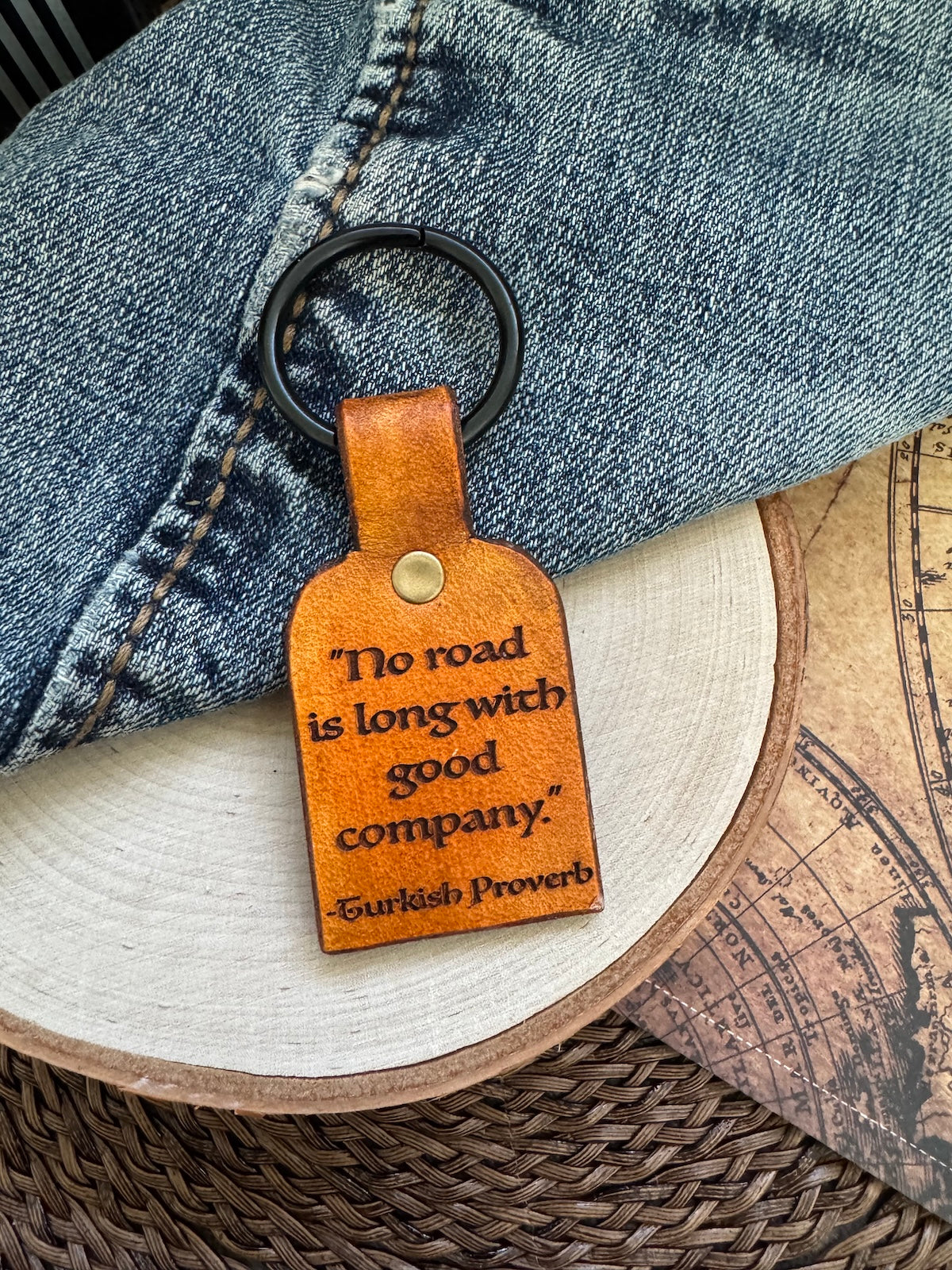 Incredible Journey Leather Keychain