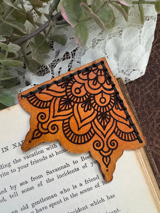Indian Design Leather Bookmark