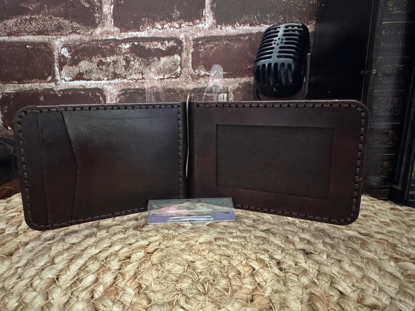 Landscape Leather Wallet with Money Clip