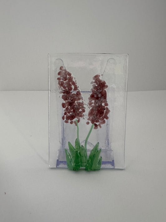 Lavender Fused Glass Sun Catcher - 2 Blossoms